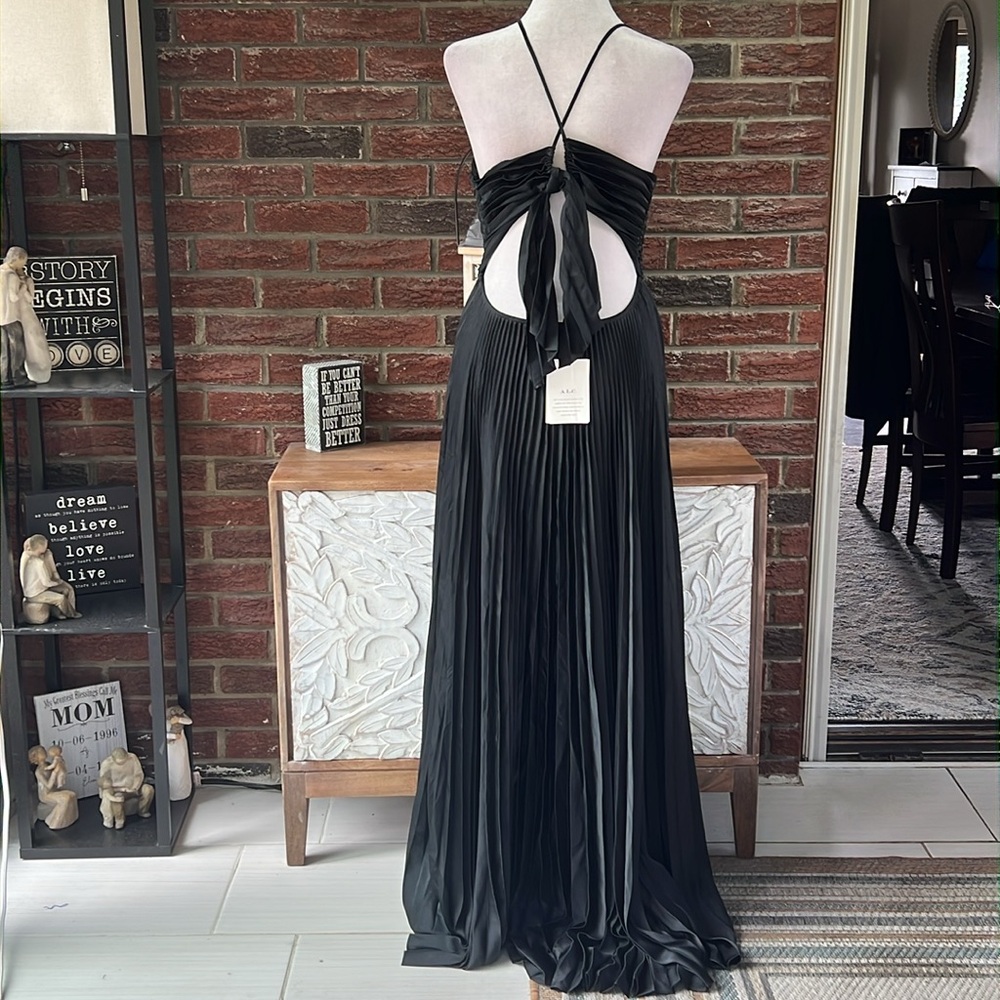 A.L.C. Revolve Aries Satin Pleated Dress NWT Size 10 - Picture 6 of 9